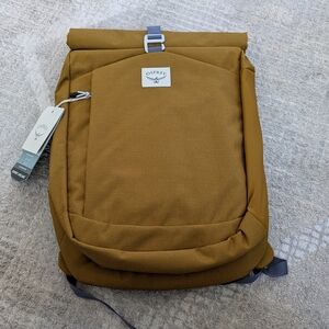 Osprey Brown Backpack with Roll-Top Closure and Durable Fabric
